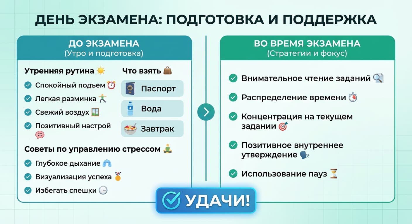 Подготовка к дню экзамена
