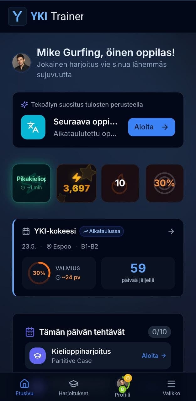 App screenshot - dashboard
