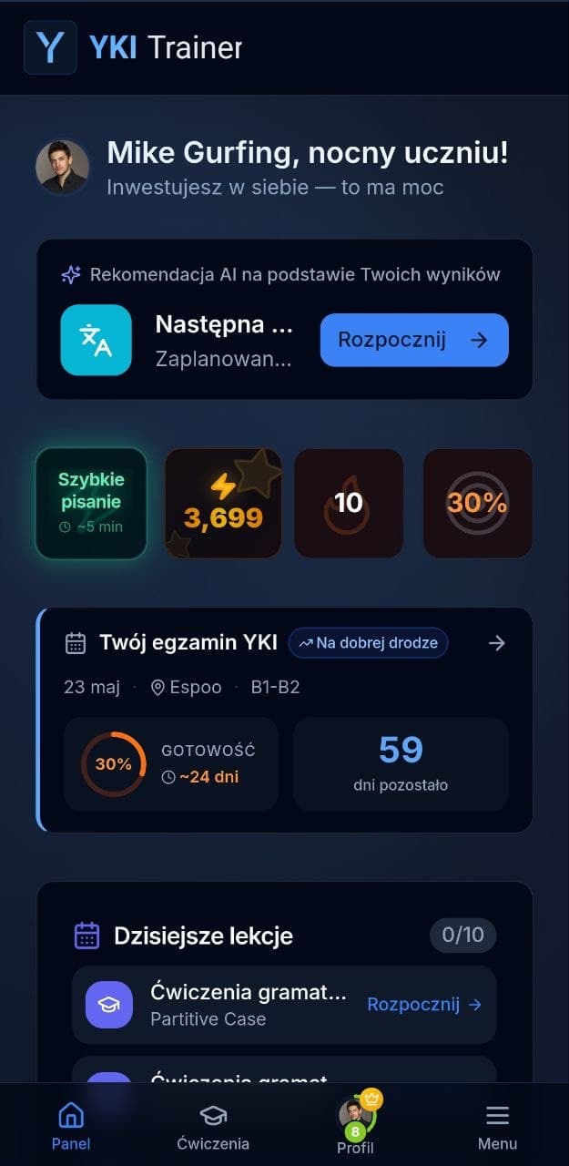 App screenshot - dashboard